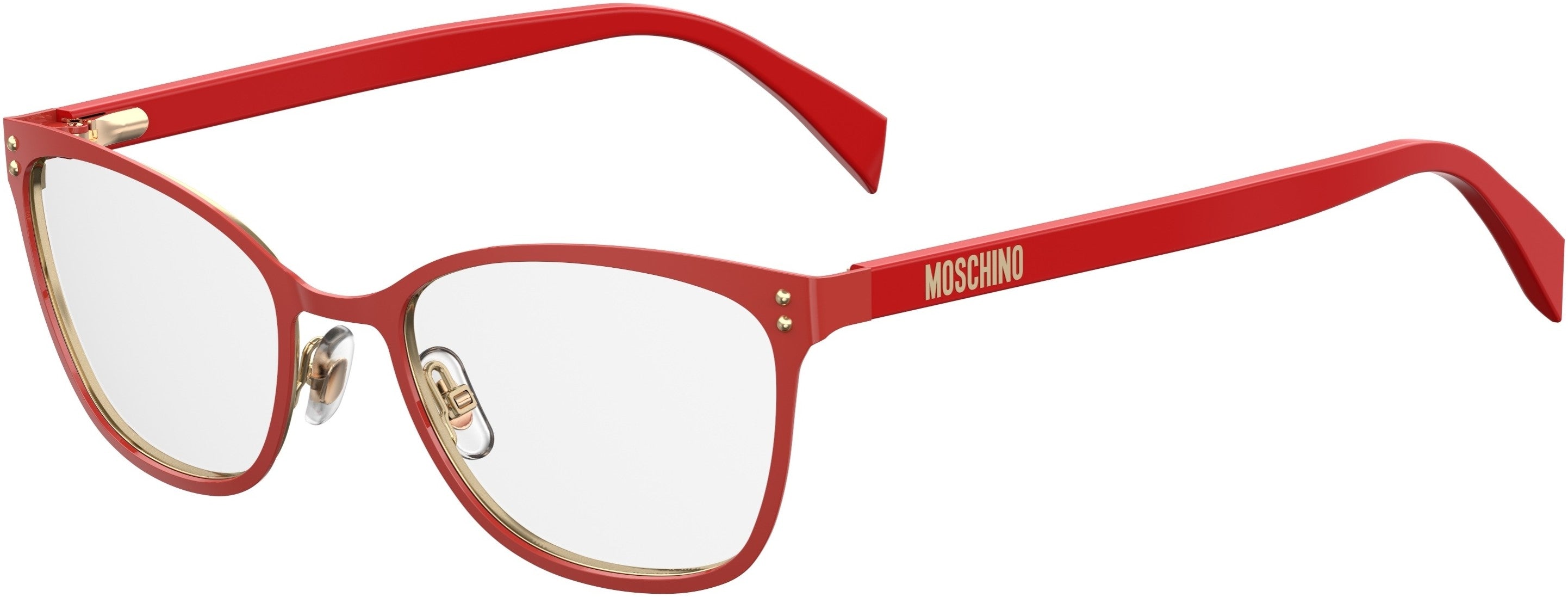  Moschino 511 Square Eyeglasses 0C9A-0C9A  Red (00 Demo Lens)