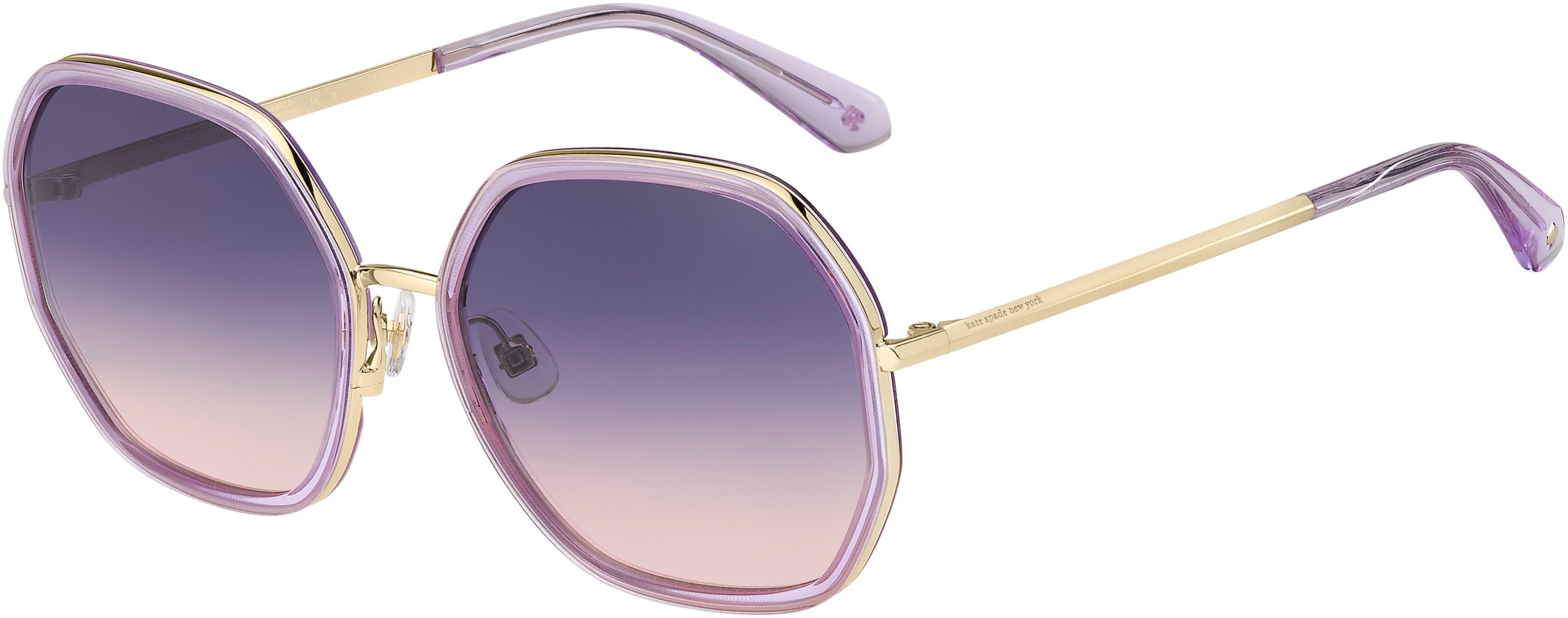 Kate Spade Nicola/G/S Square Sunglasses 0HZJ-0HZJ  Gold Lilac (O9 Mauve Shaded Pink)