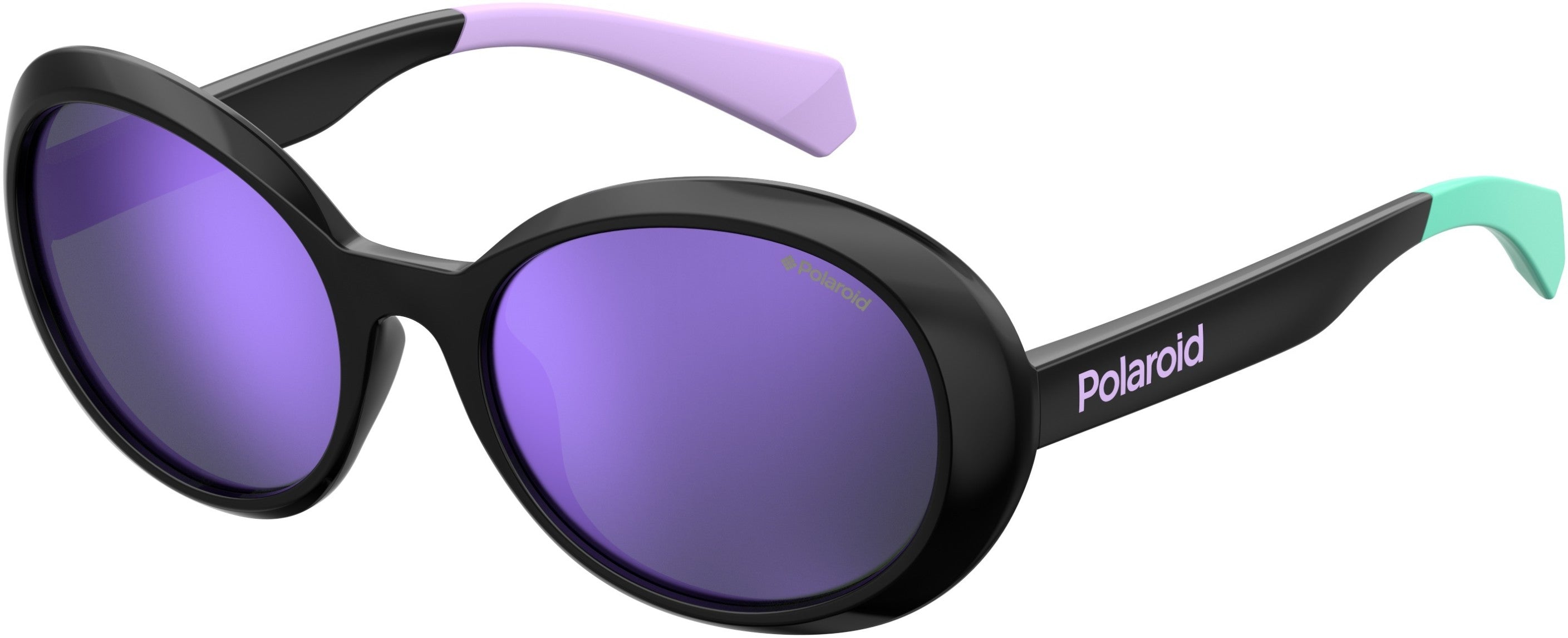 Polaroid Kids Polaroid 8033/S Oval Modified Sunglasses 0807-0807  Black (MF Violet Ml Pz)