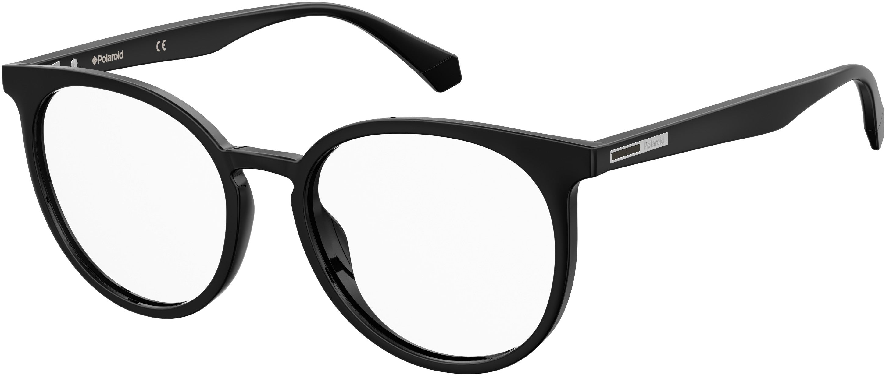 Polaroid Core Polaroid D 379 Oval Modified Eyeglasses 0807-0807  Black (00 Demo Lens)