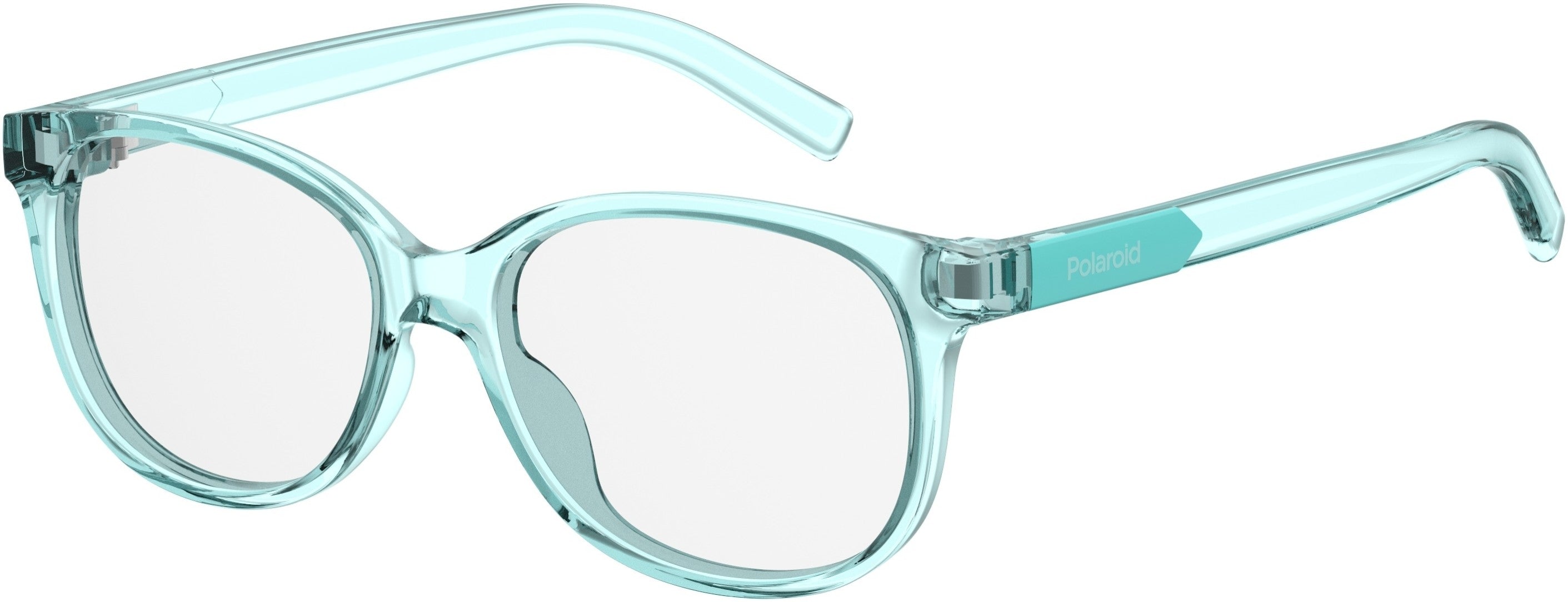 Polaroid Kids Polaroid D 809 Oval Modified Eyeglasses 05CB-05CB  Aqua (00 Demo Lens)