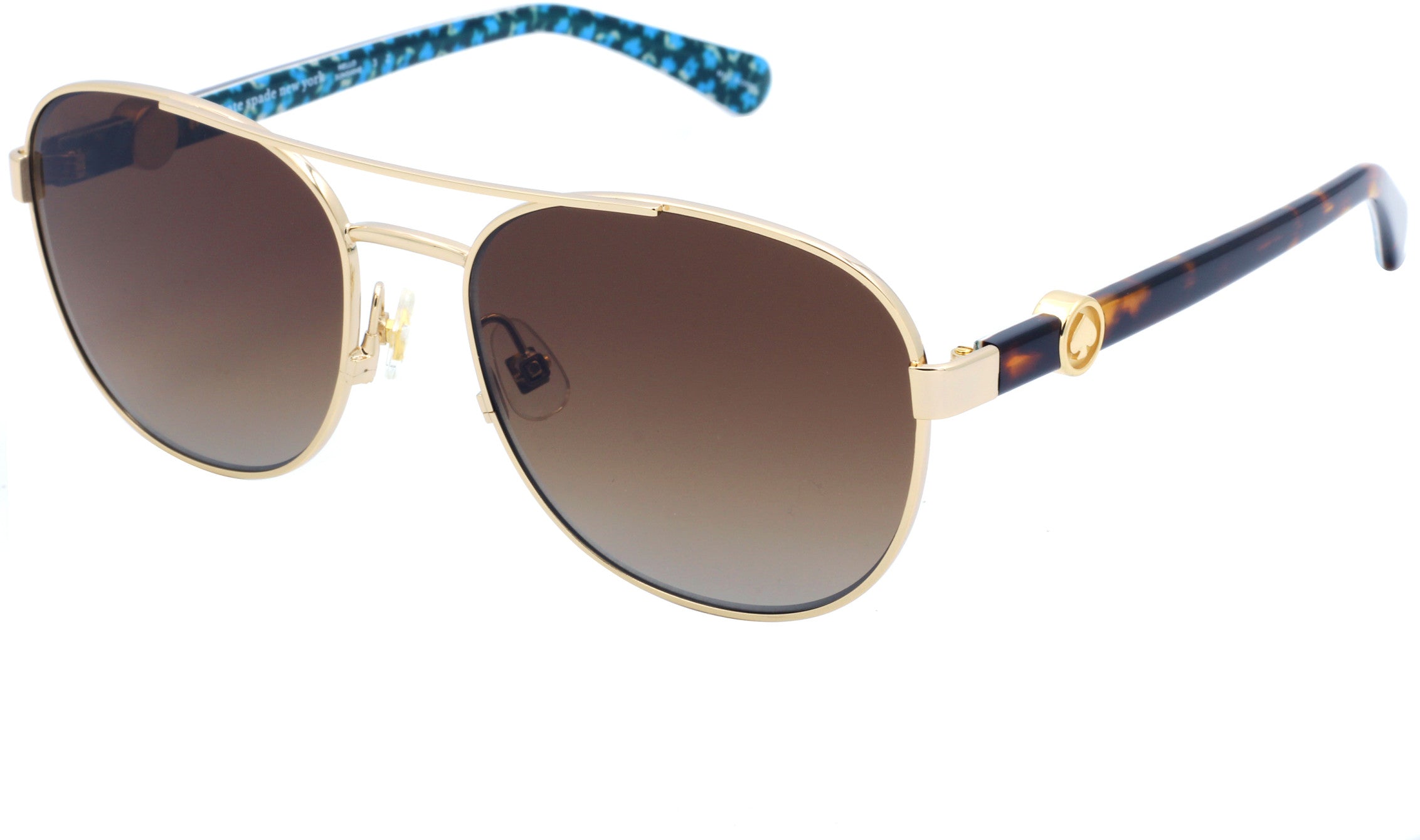 Kate Spade Raglan/G/S Aviator Sunglasses 006J-006J  Gold Havana (LA Brown Gradient Polz)