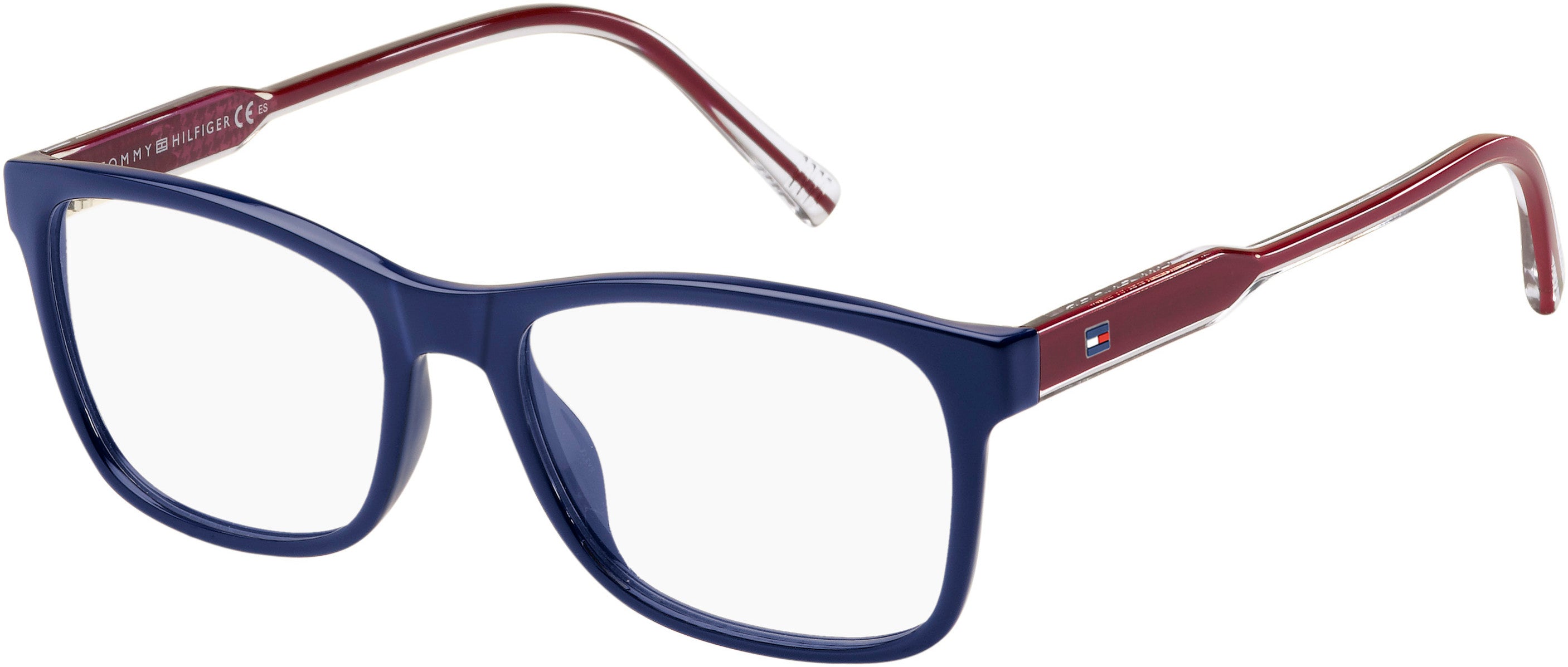 Tommy Hilfiger T. Hilfiger 1444 Rectangular Eyeglasses 0P3X-0P3X  Bl Crystal Burgundy (00 Demo Lens)