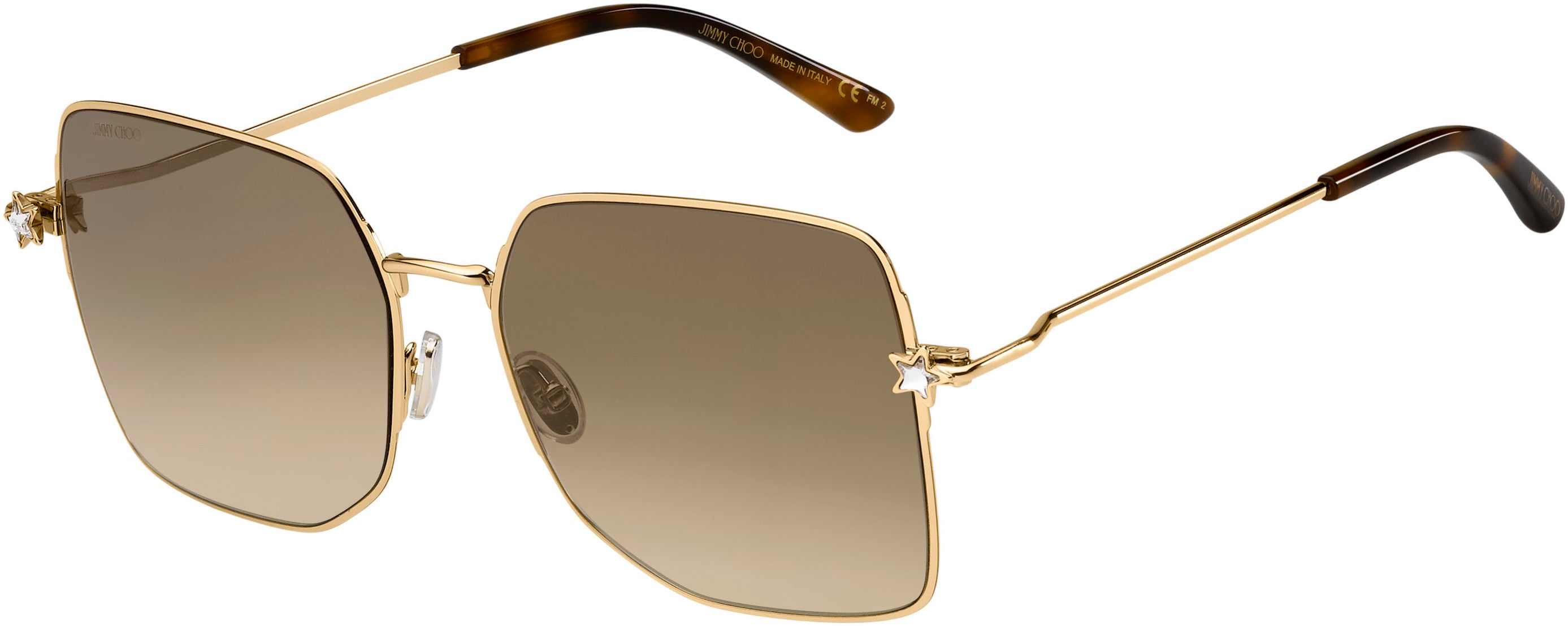 Jimmy Choo Trisha/G/sk Special Shape Sunglasses 0J5G-0J5G  Gold (HA Brown Gradient)