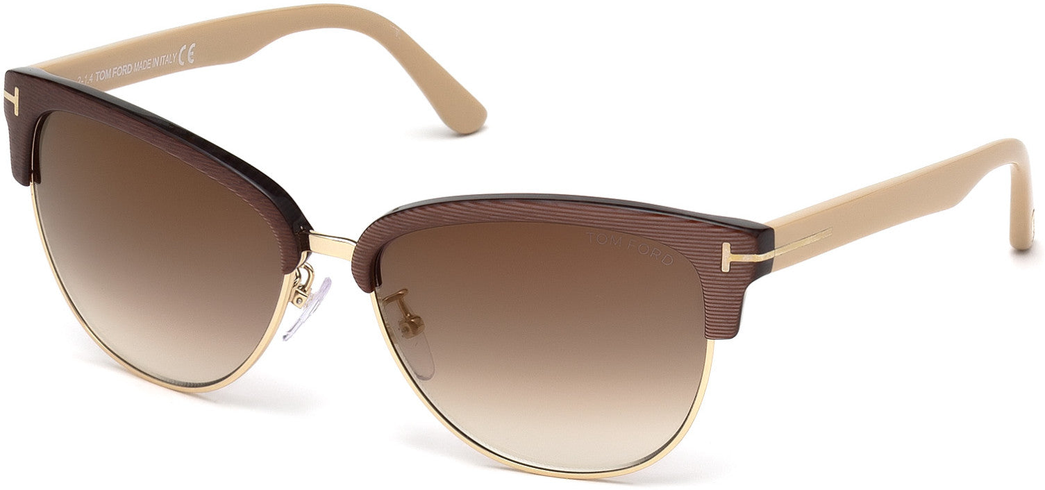 Tom Ford FT0368 Fany Round Sunglasses 50G-50G - Dark Brown/other / Brown Mirror