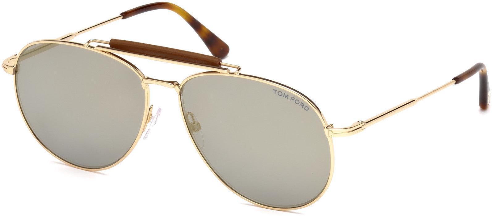 Tom Ford FT0536 Sean Aviator Sunglasses 28C-28C - Shiny Rose Gold / Smoke Mirror