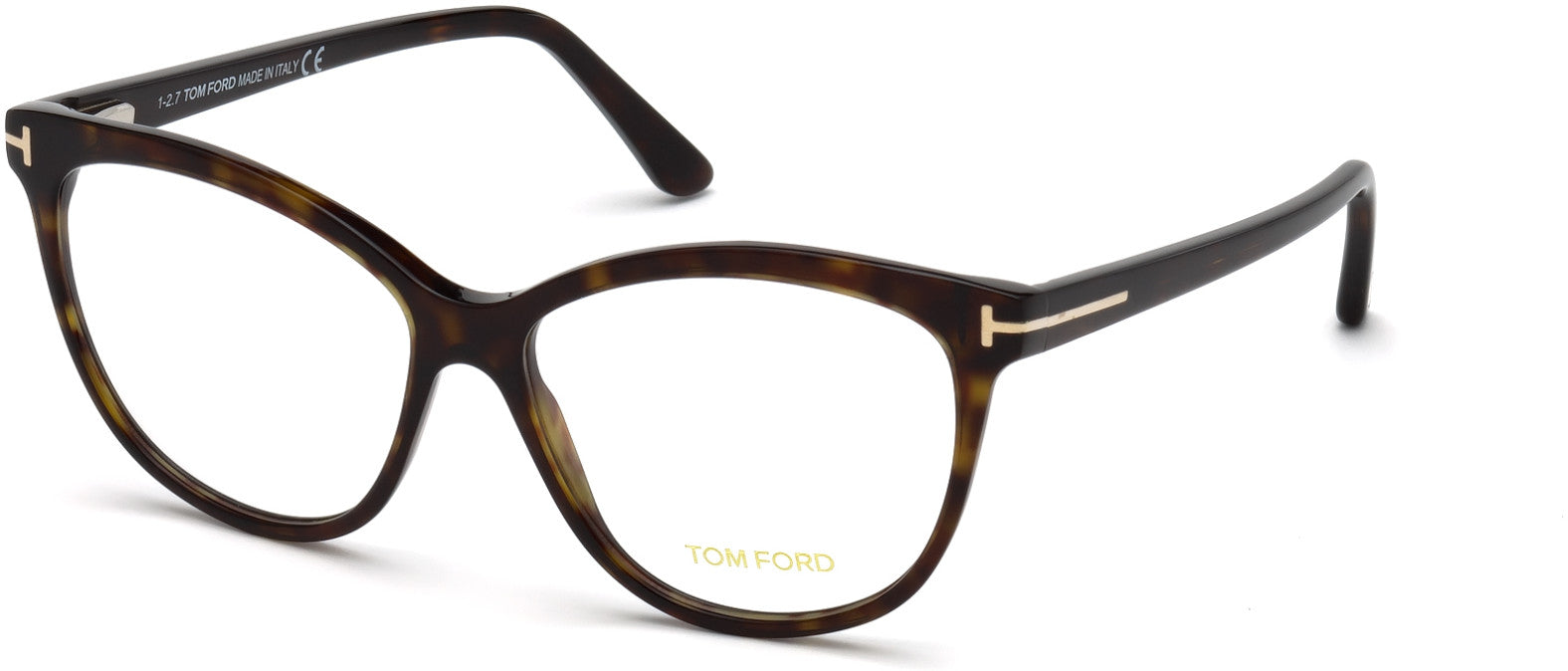 Tom Ford FT5511 Butterfly Eyeglasses 052-052 - Shiny Classic Dark Havana