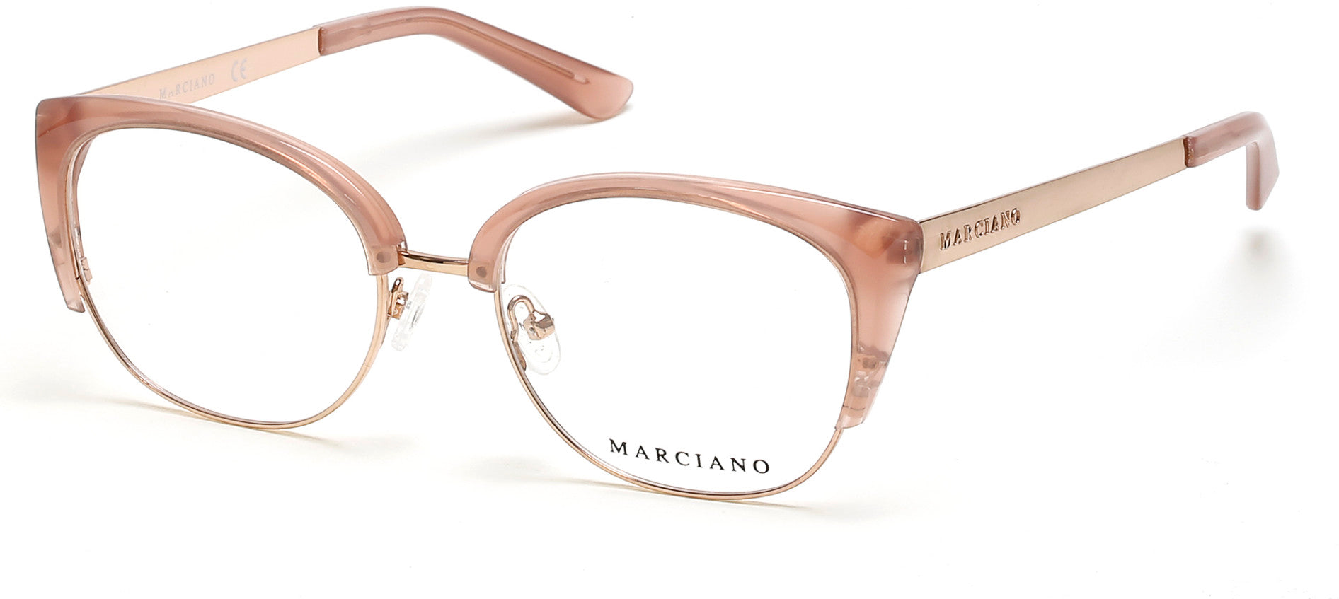 Guess By Marciano GM0334 Geometric Eyeglasses 072-072 - Shiny Pink