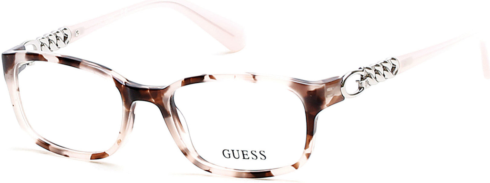 Guess GU2558 Geometric Eyeglasses 055-055 - Coloured Havana