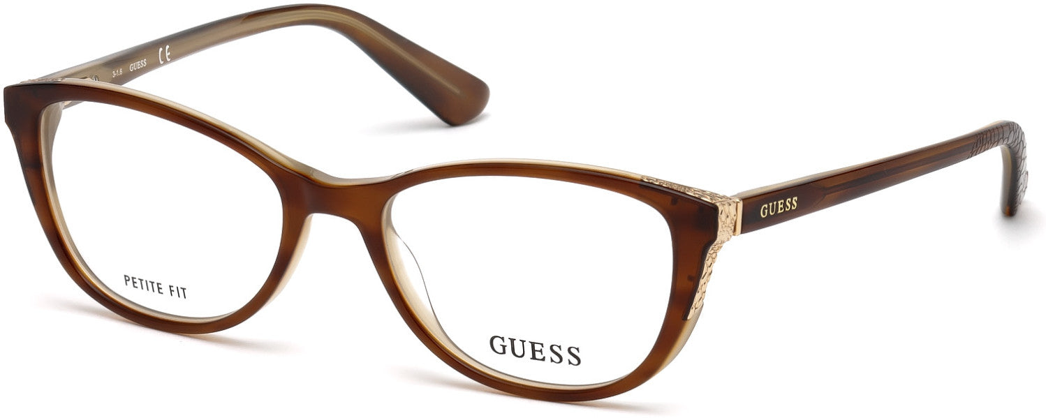 Guess GU2589 Geometric Eyeglasses 052-052 - Dark Havana