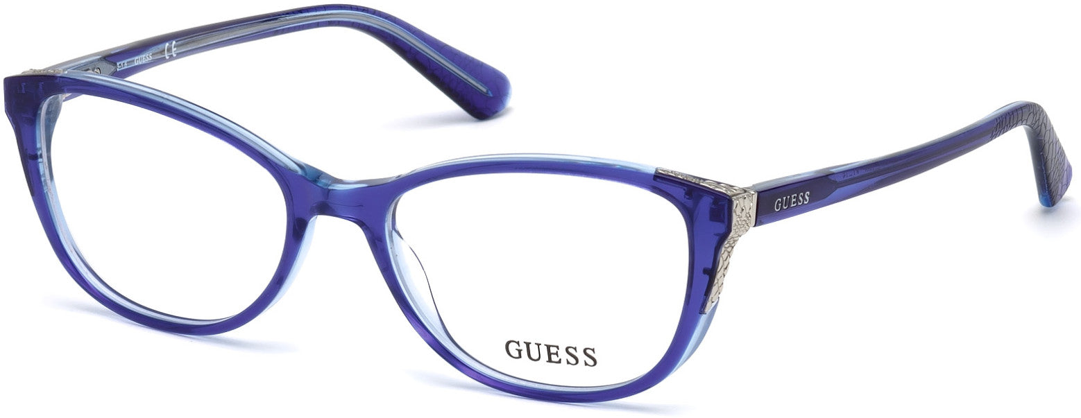 Guess GU2589 Geometric Eyeglasses 092-092 - Blue/other