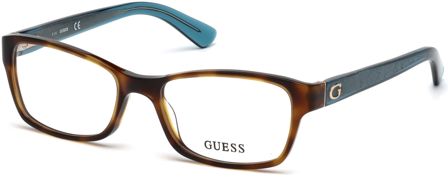 Guess GU2591 Geometric Eyeglasses 052-052 - Dark Havana