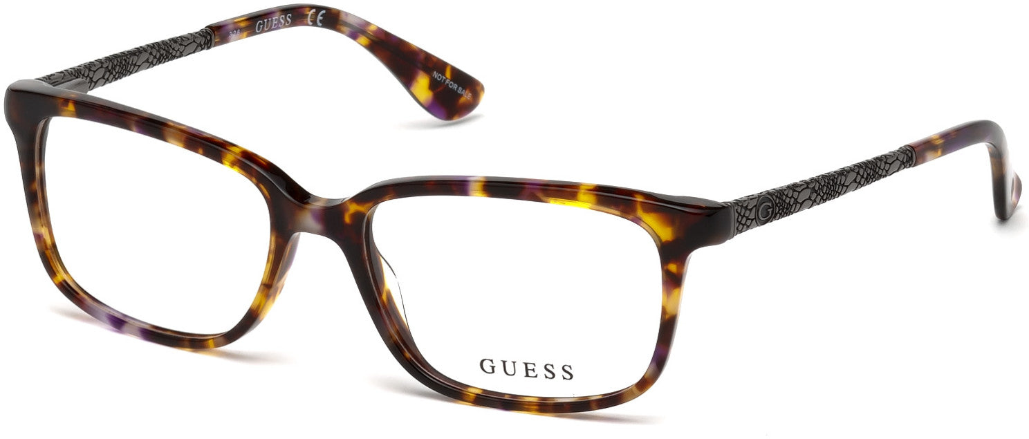 Guess GU2612 Geometric Eyeglasses 055-055 - Coloured Havana