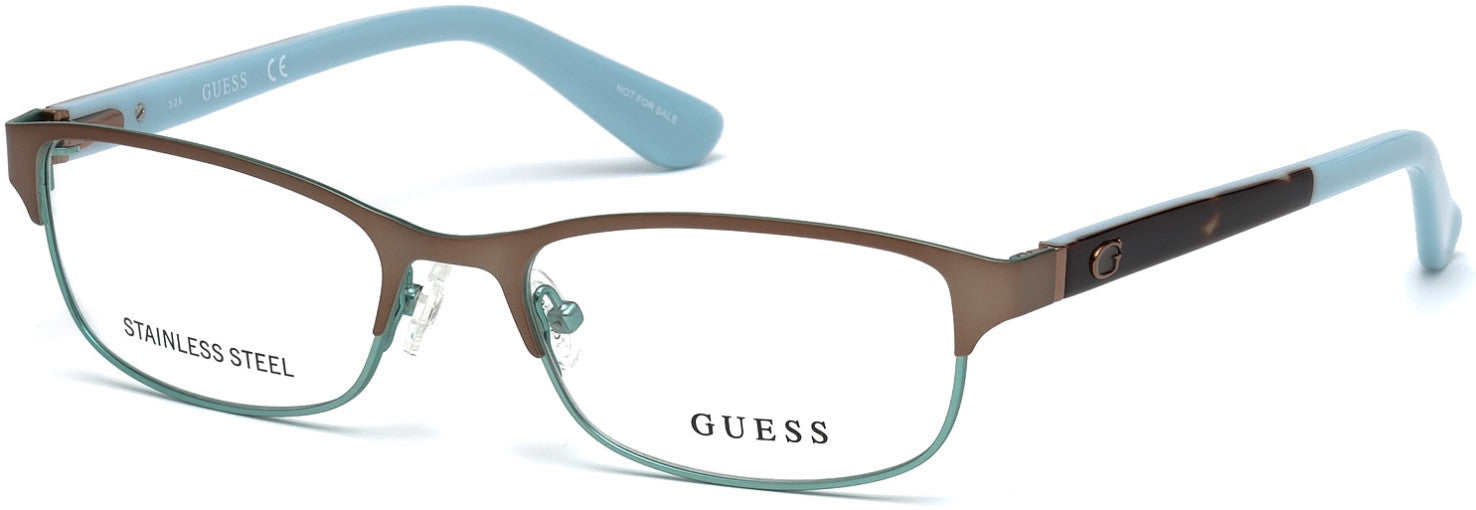 Guess GU2614 Geometric Eyeglasses 050-050 - Dark Brown