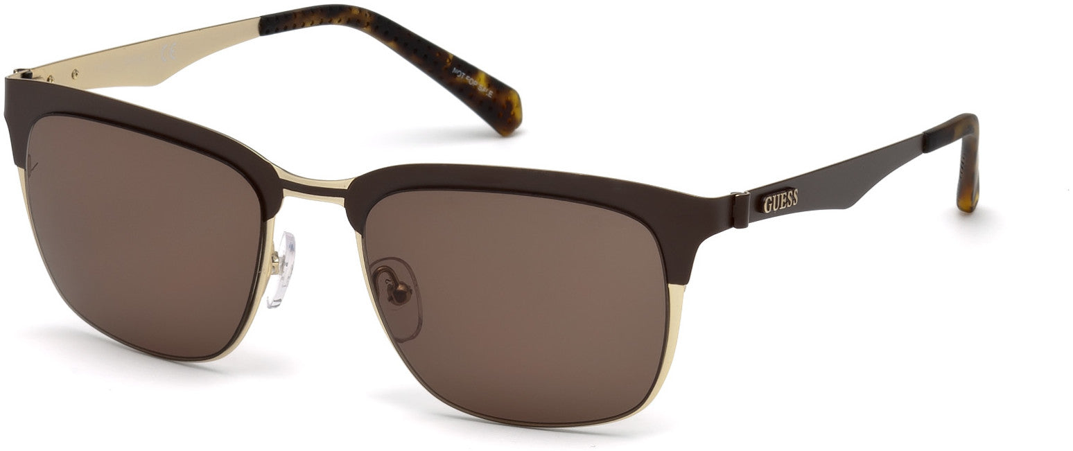 Guess GU6900 Cat Sunglasses 49E-49E - Matte Dark Brown / Brown