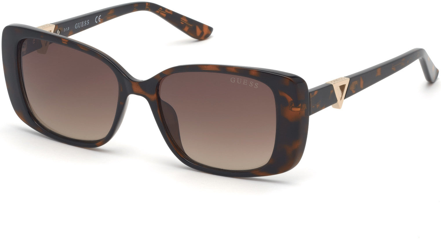 Guess GU7631 Geometric Sunglasses 52F-52F - Dark Havana / Gradient Brown