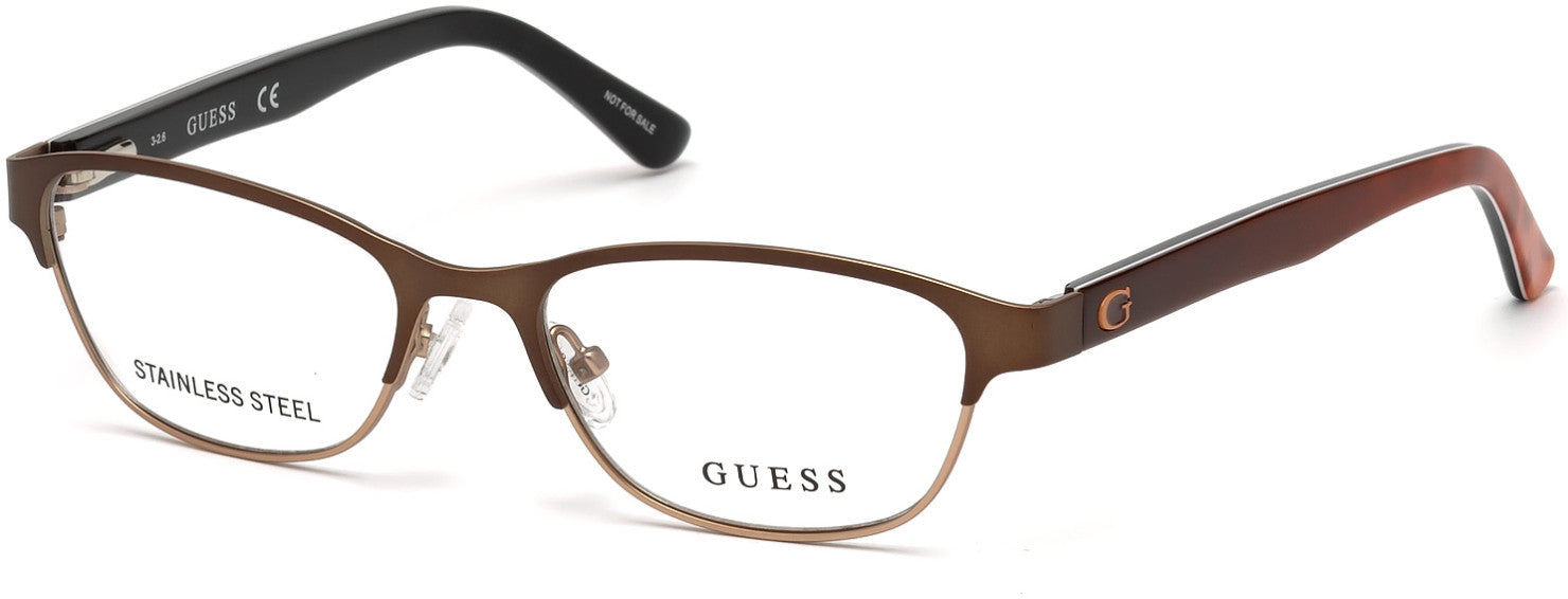 Guess GU9170 Geometric Eyeglasses 049-049 - Matte Dark Brown