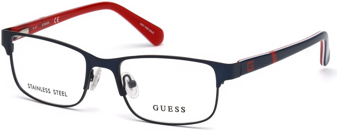 Guess GU9180 Geometric Eyeglasses 091-091 - Matte Blue