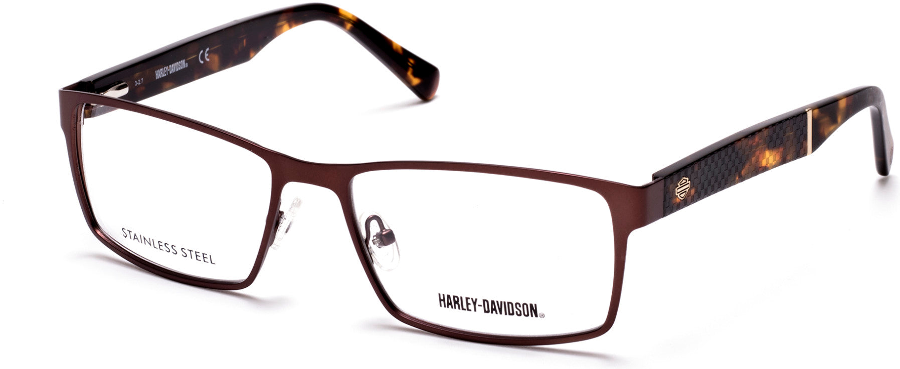 Harley-Davidson HD0775 Geometric Eyeglasses 049-049 - Matte Dark Brown