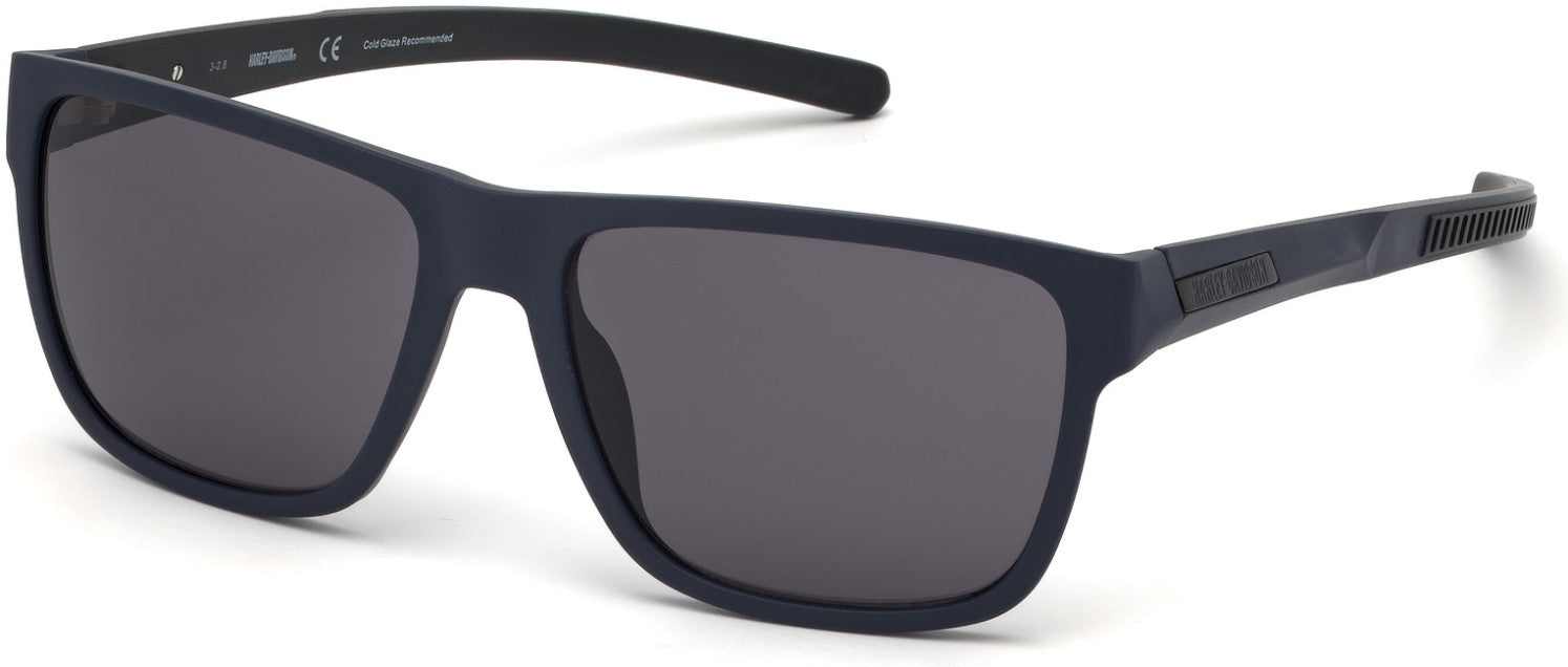 Harley-Davidson HD0936X Geometric Sunglasses 91A-91A - Matte Blue / Smoke