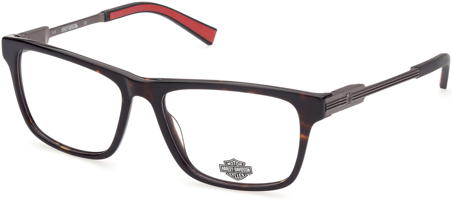 Harley-Davidson HD9008 Rectangular Eyeglasses 052-052 - Dark Havana