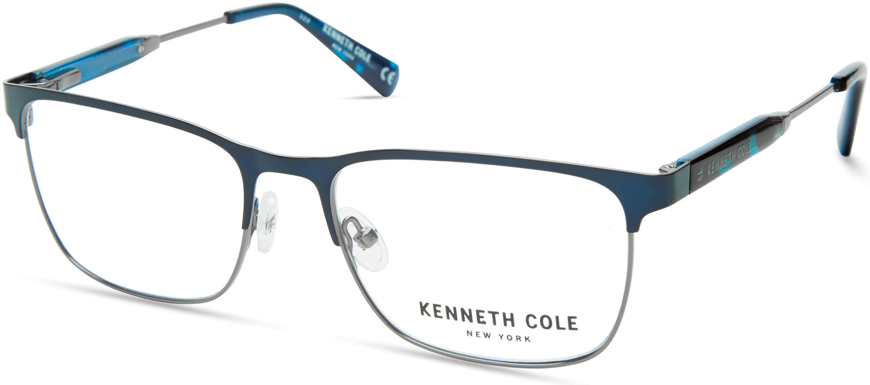 Kenneth Cole New York,Kenneth Cole Reaction KC0312 Rectangular Eyeglasses 091-091 - Matte Blue