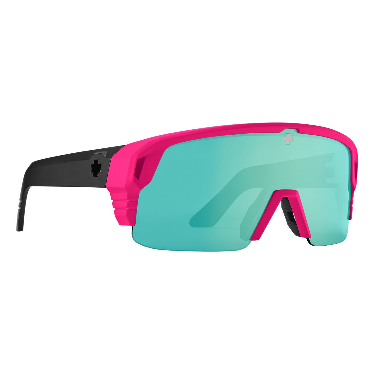 Spy Monolith Sunglasses (Mat Neon Pink / Bronze w Light Green Mirror)