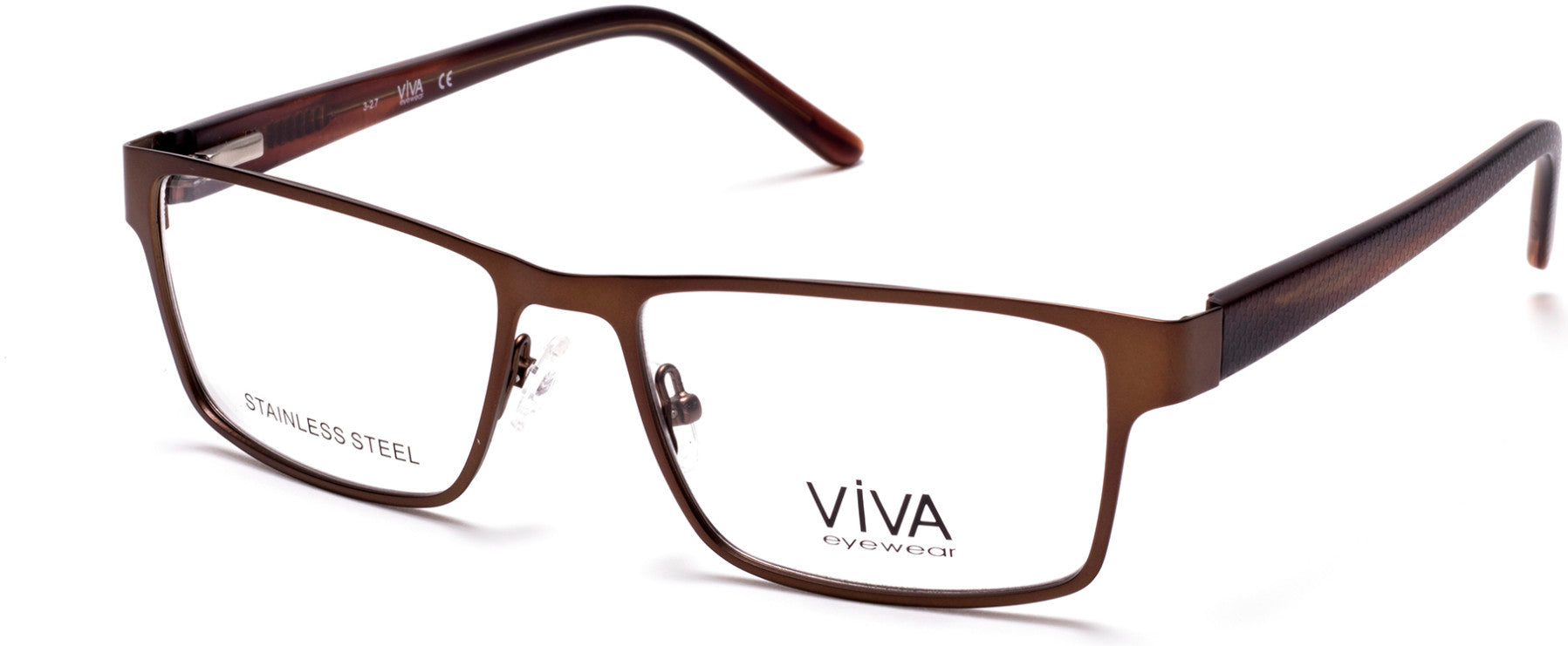 Viva VV4035 Geometric Eyeglasses 049-049 - Matte Dark Brown