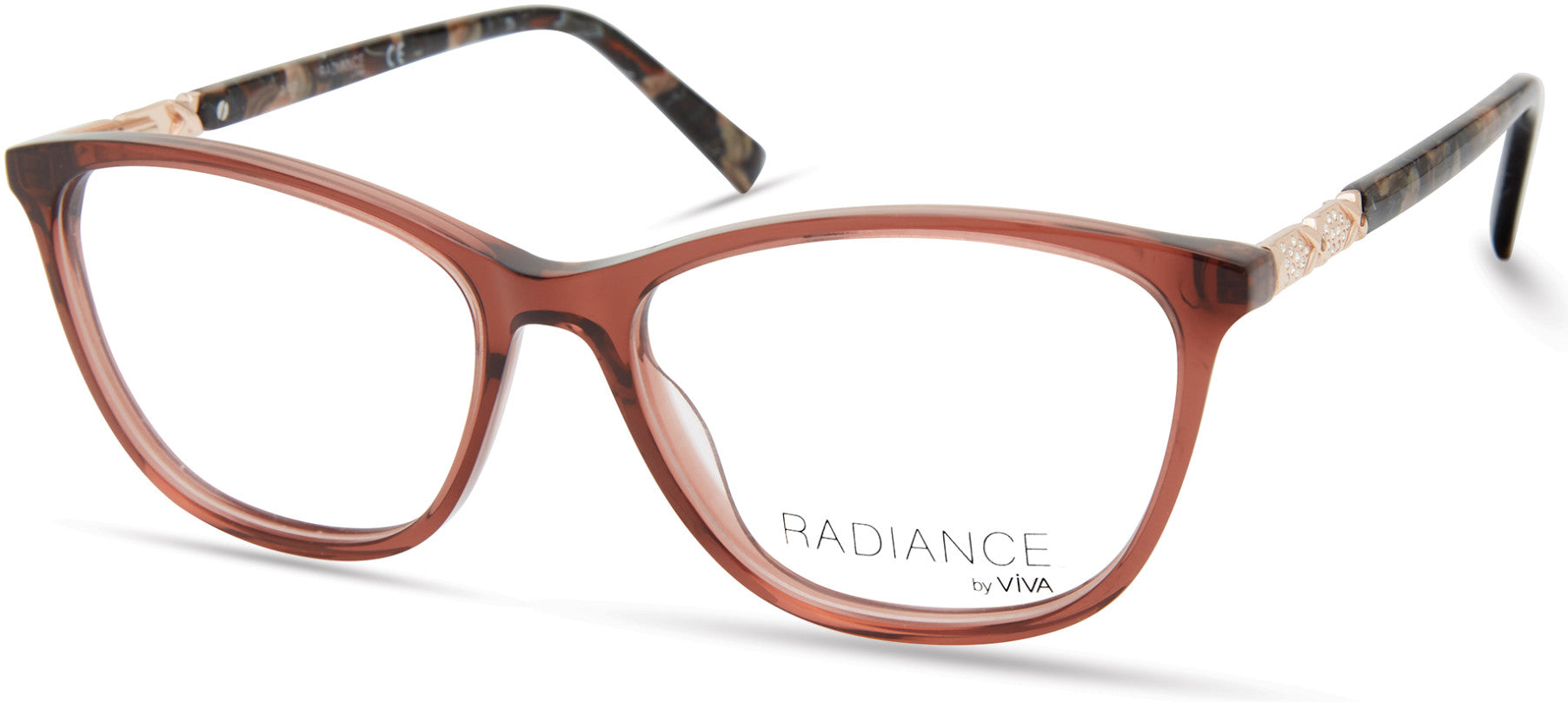 Viva VV8015 Square Eyeglasses 045-045 - Shiny Light Brown