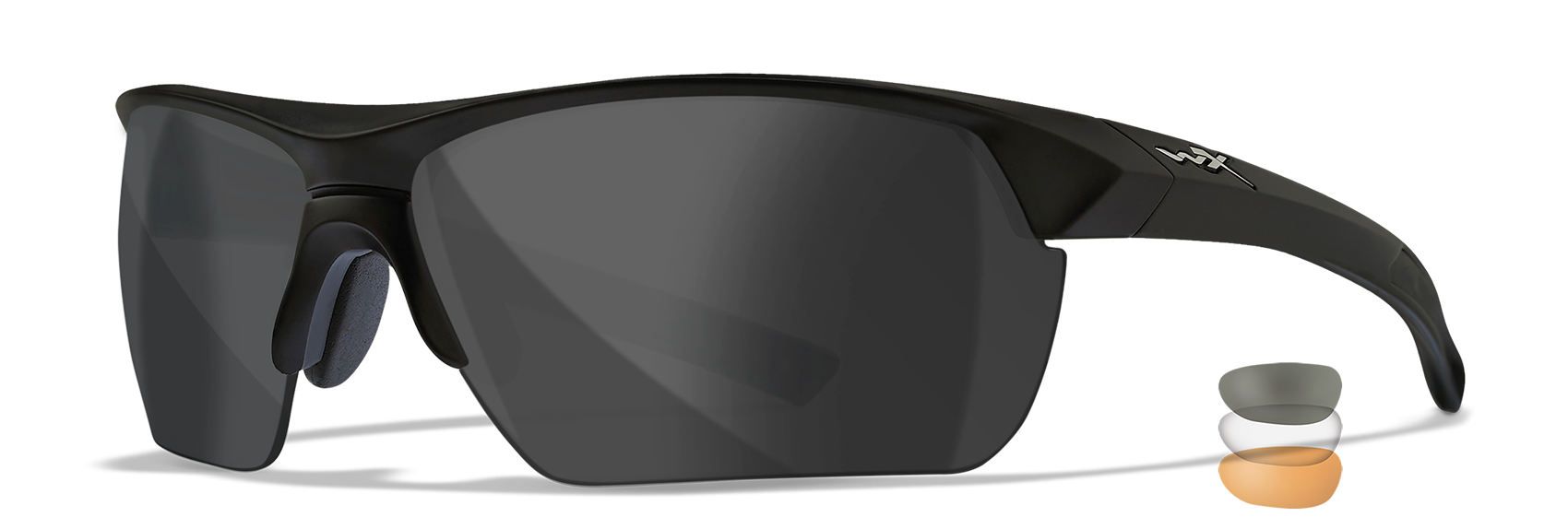 Wiley X GUARD ADVANCED Semi Rimless Sunglasses  Matte Black ----125